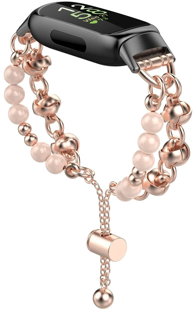 Main image of Beaded Bracelet Compatible with Fitbit Inspire 3 Band/Inspire 2 Band, Fashion Handmade Dressy Jewelry Strap Replacement for Fitbit Inspire 3 Bands for Women Men