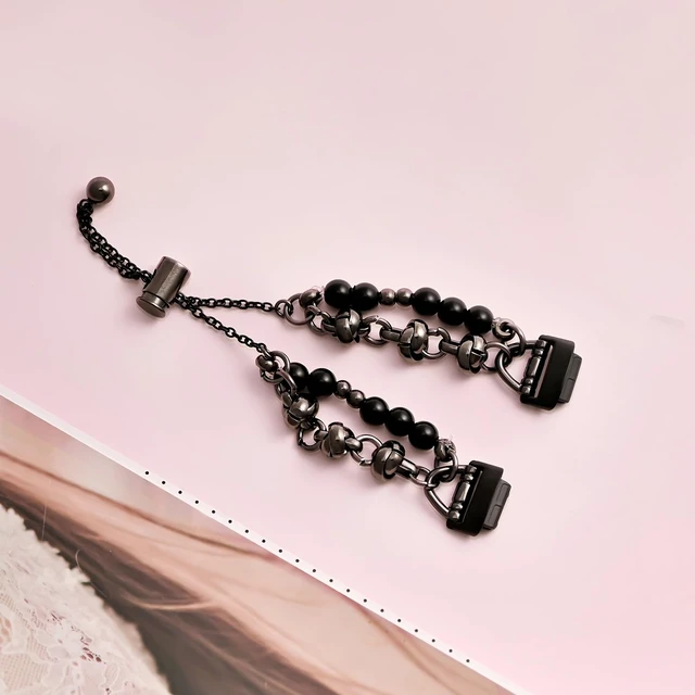 Alt view image 6 of 7 - Beaded Bracelet Compatible with Fitbit Inspire 3 Band/Inspire 2 Band, Fashion Handmade Dressy Jewelry Strap Replacement for Fitbit Inspire 3 Bands for Women Men
