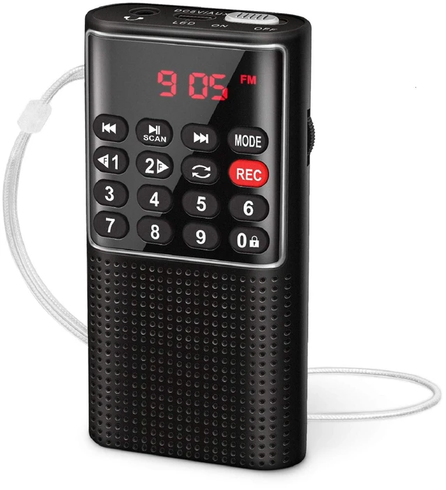Main image of J328 Mini Pocket FM Walkman Radio Recorder, SD Card Player, Lanyard Lock Key, Rechargeable Radio Battery Operated, Portable Battery Radio (NO AM)