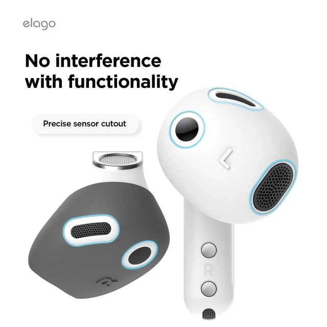 Alt view image 5 of 7 - 2 Pairs Ear Tips Cover for Galaxy Buds 4 Anti Slip Silicone Cover, Anti Scratches, Fit in The Case, Installation Guide (1 Pair of Each) (Dark Grey & White)