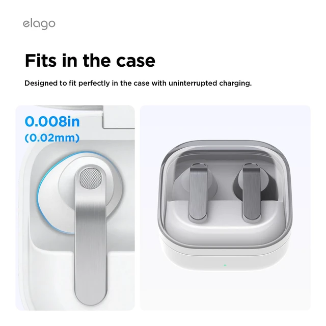Alt view image 6 of 7 - 2 Pairs Ear Tips Cover for Galaxy Buds 4 Anti Slip Silicone Cover, Anti Scratches, Fit in The Case, Installation Guide (1 Pair of Each) (Dark Grey & White)