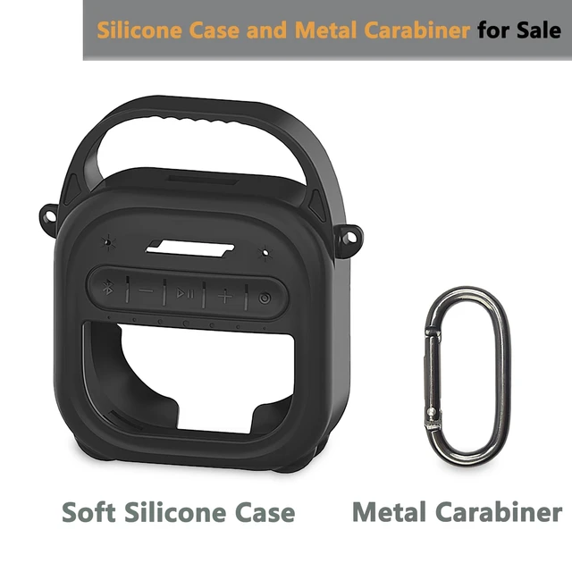 Alt view image 2 of 7 - Silicone Cover Case for Bose SoundLink Micro 2 Bluetooth Speaker, Black Protective Case with Handle, Accessories for Micro 2 Speaker Silicone Cover, Metal Carabiner, Custom-Design Cover Case