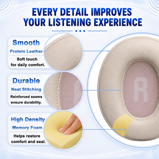 Alt view image 6 of 7 - Replacement Ear Pads for JBL Tune 700BT, 710BT, 720BT, 750BTNC, 760NC, 770NC Headphone, Extra Thick Cushions, Ear Cups Cover, Soft LeatherMemory Foam Headset Earpads (Pink)