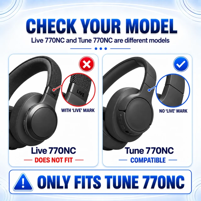 Alt view image 2 of 7 - Replacement Ear Pads for JBL Tune 700BT, 710BT, 720BT, 750BTNC, 760NC, 770NC Headphone, Extra Thick Cushions, Ear Cups Cover, Soft LeatherMemory Foam Headset Earpads (Pink)