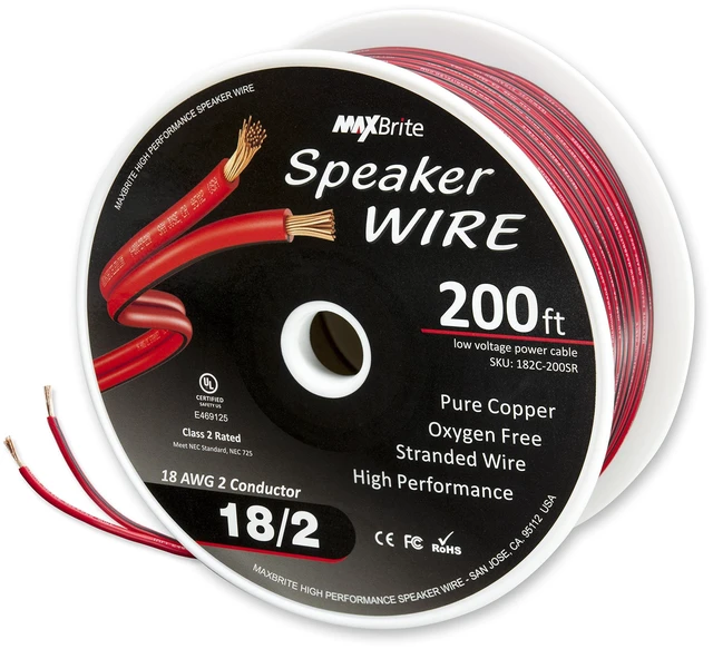 Main image of 200 ft. 18 Gauge Stranded Flexible Dual Conductor Bonded Zip Cord Wire, Oxygen Free Pure Copper - UL Listed Class 2
