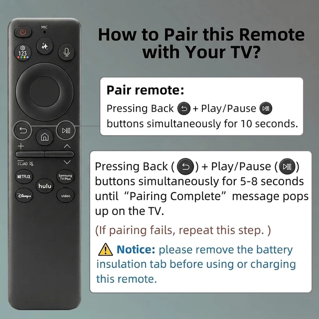 Alt view image 6 of 6 - for Samsung TV Remote Compatible All 2019-2026 Samsung Smart TV Remote Universal for all Samsung TVs remote control Voice Control
