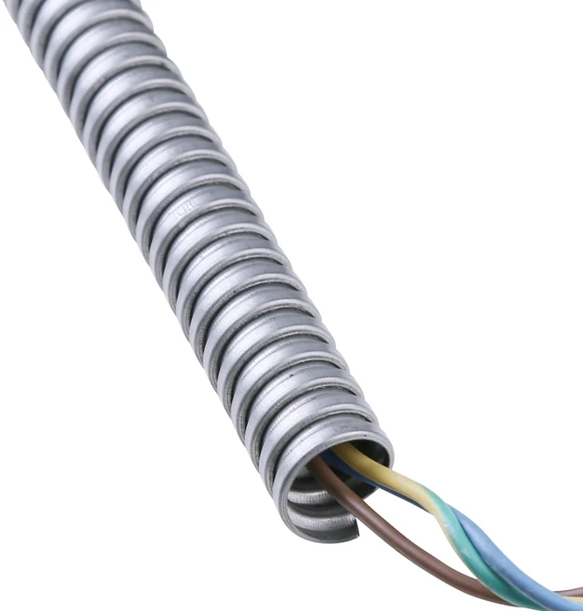 Alt view image 3 of 7 - 1/2 Inch x 50 Ft Flexible Reduced Wall Electrical Conduit, Galvanized Steel Metal Flexible Conduit for Electrical Wiring, Outdoor Cable Management and Greenfield Application