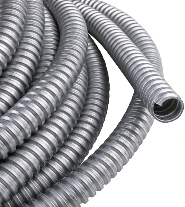 Alt view image 5 of 7 - 1 Inch x 25 Ft Flexible Reduced Wall Electrical Conduit, Galvanized Steel Metal Flexible Conduit for Electrical Wiring, Outdoor Cable Management and Greenfield Application