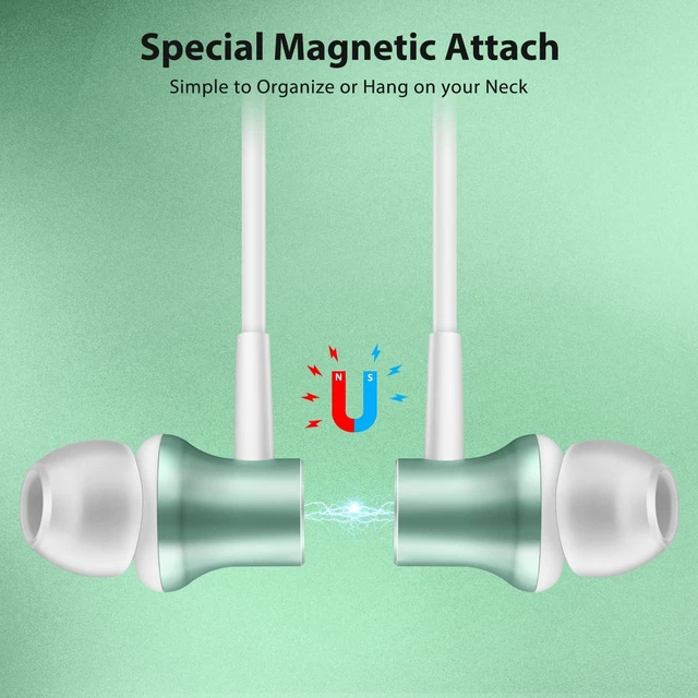 Alt view image 4 of 7 - USB C Headphones for iPhone 18 Pro Max 17 Type C Wired Earbuds Green USB C In Ear Magnetic Headphone Stereo Remote Control Corded Type C Earphones for iPhone Duo Galaxy S26 FE S25 for iPad Pro