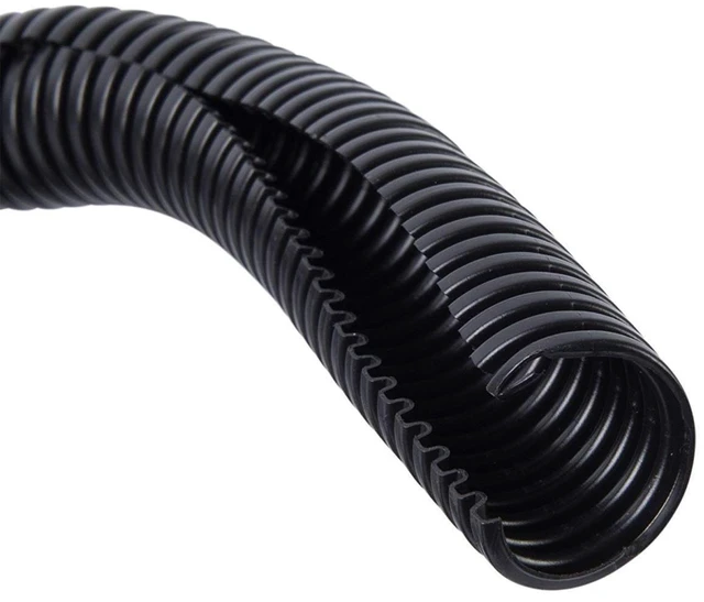 Main image of 1.5" X 10 ft Split Wire Loom Flex-Guard Convoluted Tubing Protective Split Cable Sleeves for Automotive Home Industrial Electrical Wires Chemical Resistant Cable Conduit Black