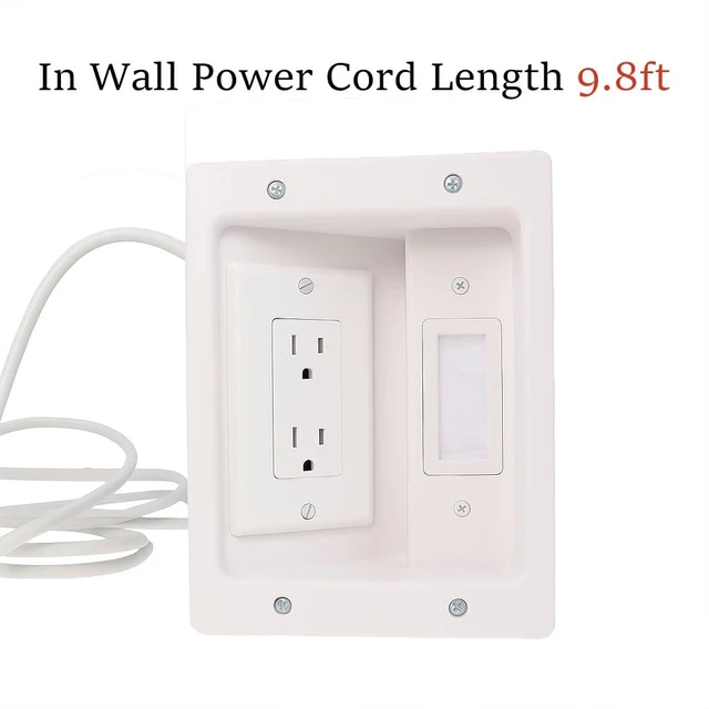 Alt view image 2 of 6 - in Wall Cable Concealer Kit Paintable, Cord Management System, TV, Home Theater & Office, Easy DIY Wire Hider Raceway, Power & Low Voltage Cables