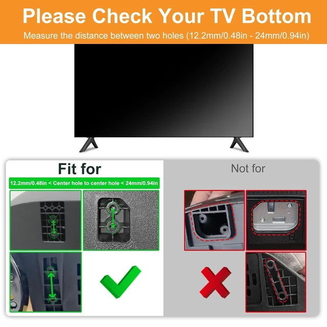 Alt view image 2 of 7 - Base Stand Compatible with Onn Roku TV, Only for Onn Roku TV Models Listed, 100005395 100068372 100018254 100012586 with Screws and Instruction, Please Check Before Purchase