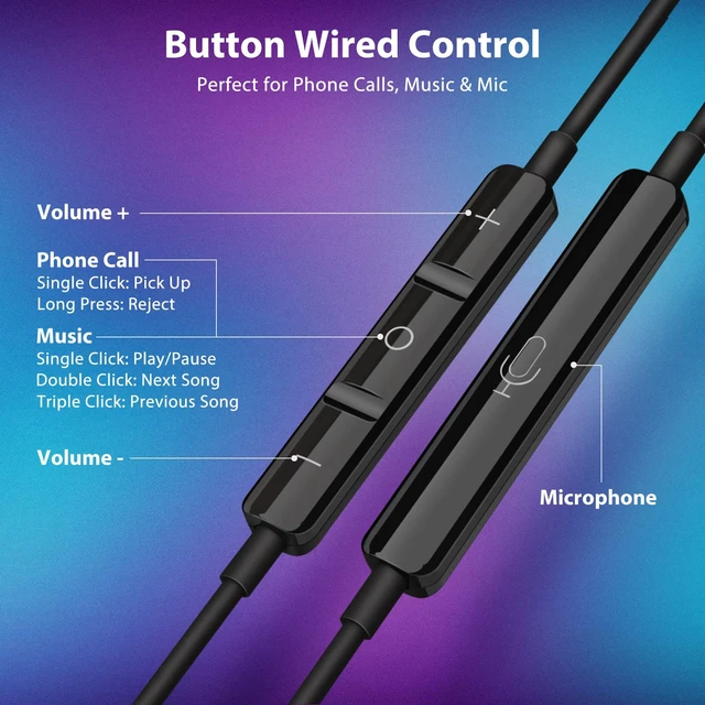 Alt view image 6 of 7 - USB C Earbuds for iPhone 18 Pro Headphones with Mic Gradient Purple USB C In Ear Magnetic Headphone Stereo Remote Control Corded Type C Earphones for iPhone Duo Galaxy S26 FE S25 for iPad Pro