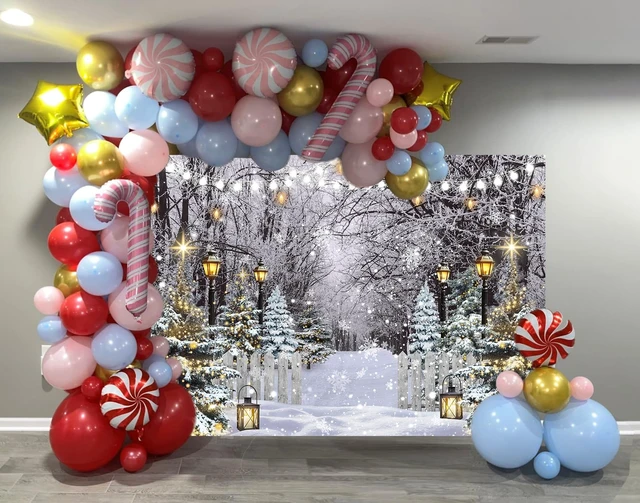Alt view image 4 of 7 - Winter Wonderland Backdrop 10x8FT Winter Snowflake Christmas Tree Forest Scene Photography Background Snowy Xmas Party Decorations Supplies Photo Props
