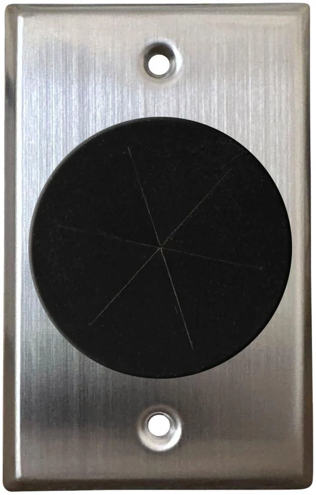 Alt view image 2 of 7 - Stainless Steel Cable Pass Through Wall Plate for HDMI & Ethernet Grommet Wall Plate for In-Wall Cable Management, Wire Concealment, TV, HDMI, Ethernet, Speaker Wires & Home Theater Systems