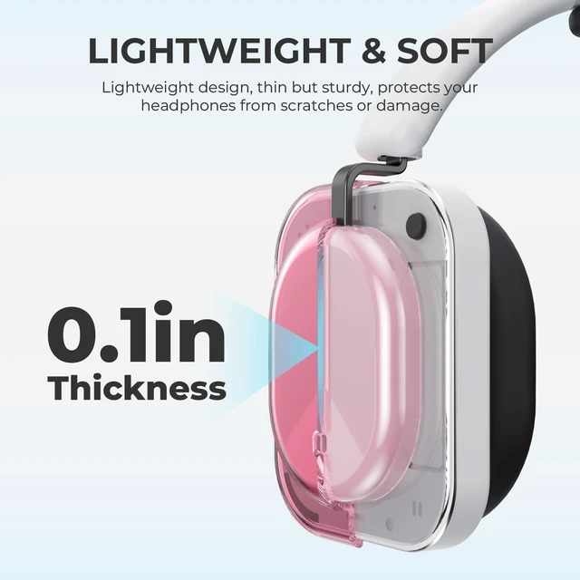 Alt view image 5 of 7 - Shell Case for Nothing Headphone(a) 2026 Headphone (Clear Pink) TPU Protective Cover,Ultra-Thin Anti-Scratch Drop-Proof Shockproof Headphone Case