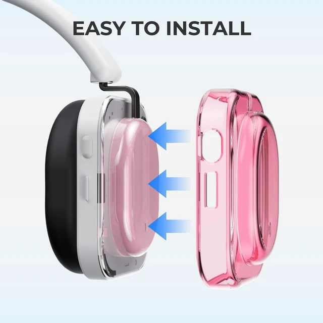 Alt view image 7 of 7 - Shell Case for Nothing Headphone(a) 2026 Headphone (Clear Pink) TPU Protective Cover,Ultra-Thin Anti-Scratch Drop-Proof Shockproof Headphone Case