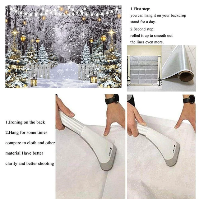 Alt view image 7 of 7 - Winter Wonderland Backdrop 10x8FT Winter Snowflake Christmas Tree Forest Scene Photography Background Snowy Xmas Party Decorations Supplies Photo Props