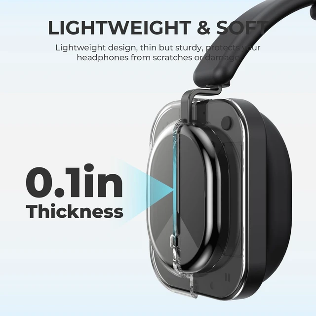 Alt view image 5 of 7 - Shell Case for Nothing Headphone(a) 2026 Headphone (Clear) TPU Protective Cover,Ultra-Thin Anti-Scratch Drop-Proof Shockproof Headphone Case