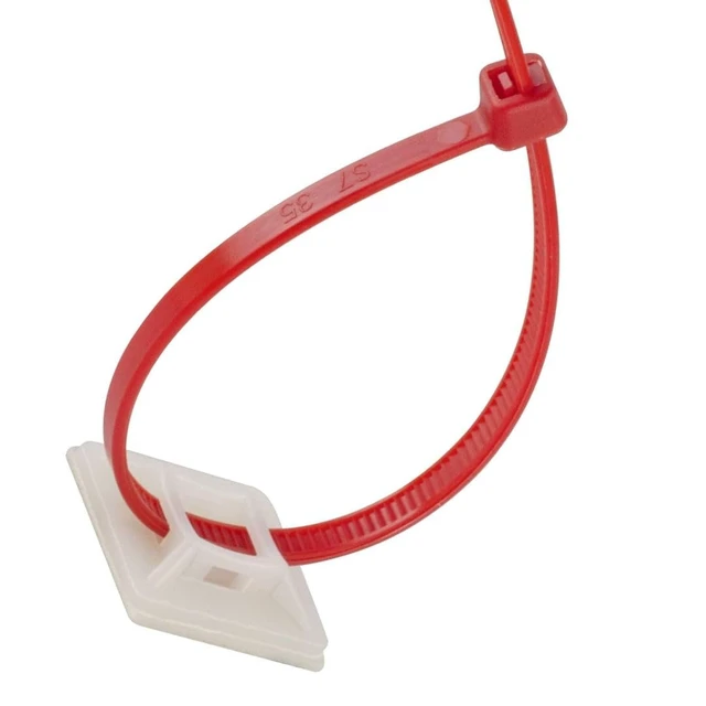 Alt view image 2 of 7 - White Adhesive Zip Tie Mounts 100 Pack, 1 Inch Mounting squares Self-Adhesive Cable Tie Mount Bases for Wire Bundling - UV Resistant Zip Tie Anchors, No Drilling Needed