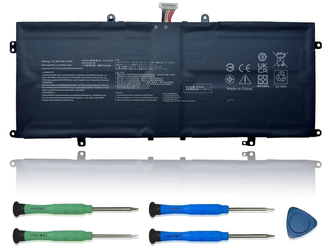 Main image of C41N1904 Laptop Battery Replacement for Asus ZenBook 13 UX325EA BX325JA UM325SA UM325UA UX325JA 14 UX425EA UM425IA UX425JA Flip 13 UX363EA Flip S UX371EA Series 15.48V 67Wh 4347mAh