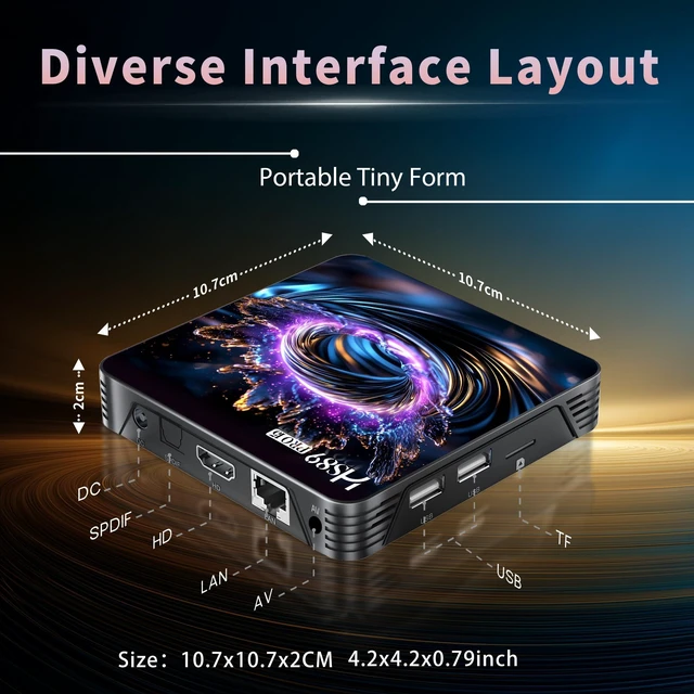 Alt view image 6 of 7 - HS89 PRO15 Android TV Box 14.0 8K 2026 Android Box 4GB RAM 32GB ROM RK3539 Quad Core 64bit, Support Dual WiFi 6 2.4G/5G BT5.0 Ethernet 10/100M 3D HDR10+ Smart TV Box Android with Voice Remote Control