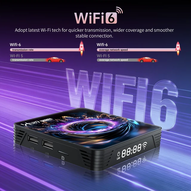Alt view image 7 of 7 - HS89 PRO15 Android TV Box 14.0 8K 2026 Android Box 4GB RAM 32GB ROM RK3539 Quad Core 64bit, Support Dual WiFi 6 2.4G/5G BT5.0 Ethernet 10/100M 3D HDR10+ Smart TV Box Android with Voice Remote Control