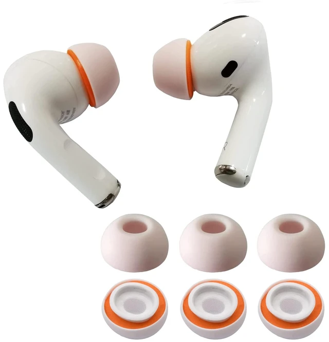 Main image of Upgraded Memory Foam&Silicone Hybrid Ear Tips for AirPods Pro 1st & 2nd Gen,Ultra-Comfort,Anti-Slip Eartips,Perfect Noise Reduction,Fit in The Charging Case,3 Pairs (Orange,Large)