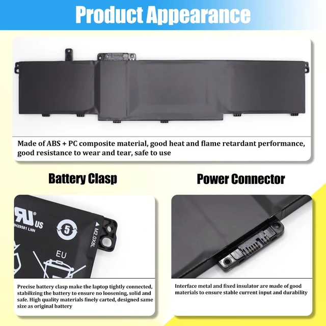 Alt view image 6 of 7 - L22L6P70 Battery Replacement for Lenovo ThinkPad P16 Gen 1 ThinkPad P16 Gen 2 Series, Laptop Battery L21M6P70 L21L6P70 L21D6P70 5B10W51893 SB10W51994, 94Wh