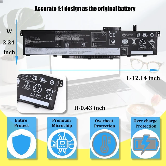 Alt view image 5 of 7 - L22L6P70 Battery Replacement for Lenovo ThinkPad P16 Gen 1 ThinkPad P16 Gen 2 Series, Laptop Battery L21M6P70 L21L6P70 L21D6P70 5B10W51893 SB10W51994, 94Wh