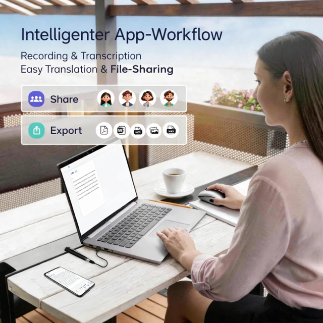 Alt view image 7 of 7 - AI Voice Recorder with Real-Time Transcription, AI Summary & Mind Map, AI Note Taking Device Supports 150 Languages, Smart Digital Voice Recorder for Meetings, Lectures & Interviews