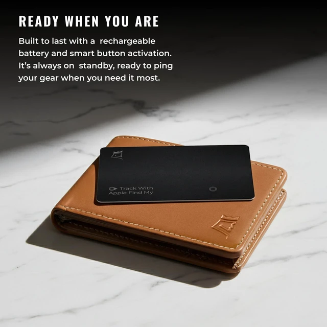 Alt view image 7 of 7 - Trackable Tracker Card, Compatible with Apple Find My App Long Lasting Battery (5 Months), Wireless Charging, Ultra-Slim Design, Audible Ping Alerts, Durable & Water-Resistant