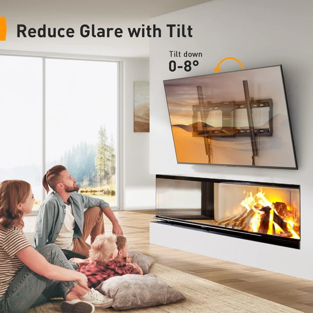 Alt view image 5 of 6 - Tilting TV Wall Mount for 3782 inch TVs up to 132 lbs 1.5 low profile, fits 16/18/24 studs, easy lock & unlock design, 65 tilt tv wall mount max VESA 600x400mm, PGLT2