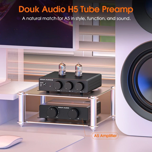Alt view image 2 of 7 - H5 Tube Phono Preamp for Turntable, MM Preamplifier w/HPF & LPF SUB Out + 20Hz HPF + 180-250Hz LPF + ±6dB Tone Control + GE 4BZ6 for Vinyl Record Player Setup