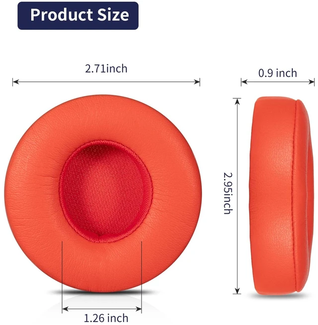 Alt view image 5 of 6 - Updated Thickened Solo Wireless 2/3 Replacement Ear Pads,earpads for Beats Solo 2/3 Wireless Headphone (red)