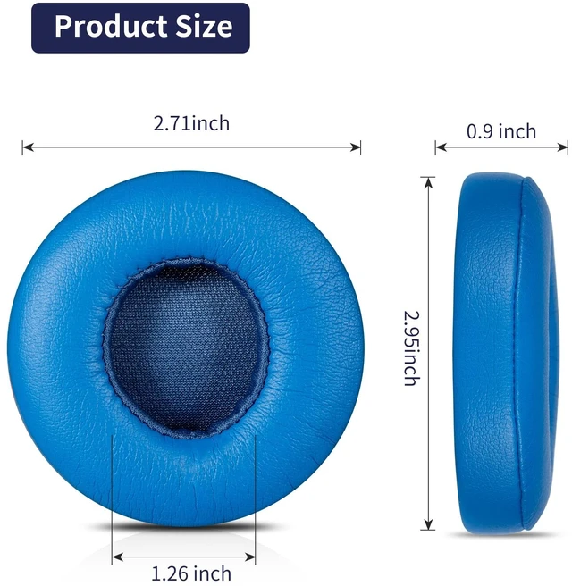 Alt view image 5 of 6 - Updated Thickened Solo Wireless 2/3 Replacement Ear Pads,earpads for Beats Solo 2/3 Wireless Headphone (Blue)