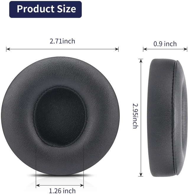 Alt view image 5 of 6 - Updated Thickened Solo Wireless 2/3 Replacement Ear Pads,earpads for Beats Solo 2/3 Wireless Headphone (Black)