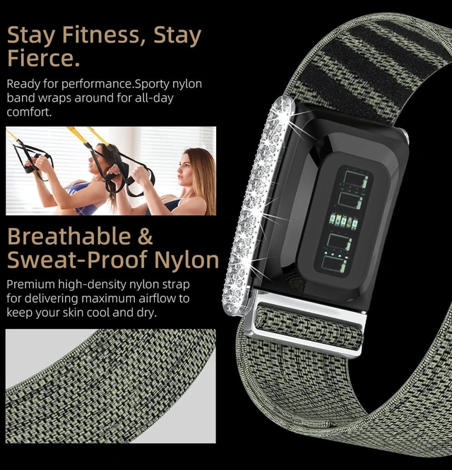 Alt view image 6 of 7 - Diamond Nylon Sport Band Compatible for Whoop 5.0 Bands One Peak Breathable Adjustable Shiny Rhinestone Replacement Wristband Strap for Whoop Band 5.0,NOT Compatible for Life/MG or Whoop 4.0