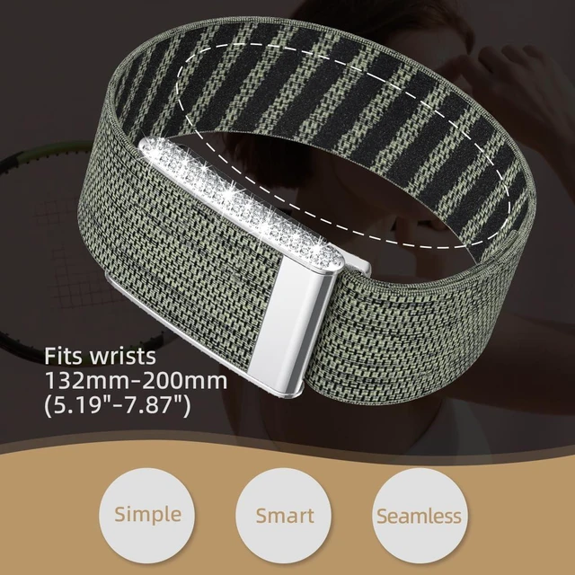 Alt view image 7 of 7 - Diamond Nylon Sport Band Compatible for Whoop 5.0 Bands One Peak Breathable Adjustable Shiny Rhinestone Replacement Wristband Strap for Whoop Band 5.0,NOT Compatible for Life/MG or Whoop 4.0