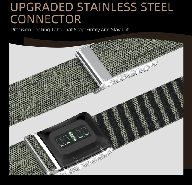 Alt view image 5 of 7 - Diamond Nylon Sport Band Compatible for Whoop 5.0 Bands One Peak Breathable Adjustable Shiny Rhinestone Replacement Wristband Strap for Whoop Band 5.0,NOT Compatible for Life/MG or Whoop 4.0