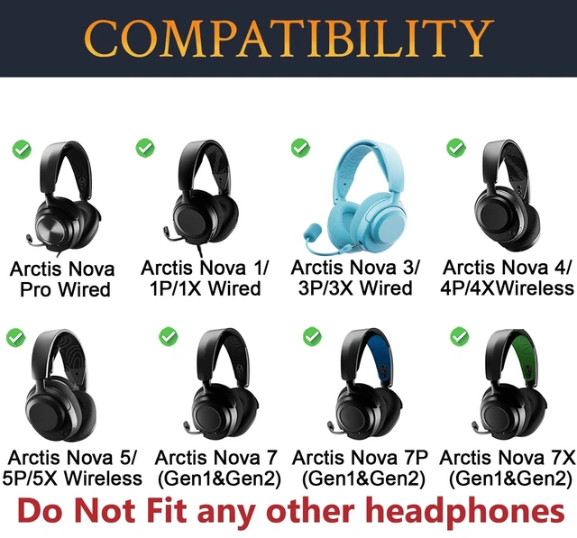 Alt view image 2 of 6 - Mesh Earpads for Arctis Nova Pro Wired, Nova 7/5/4/3/1 - Aqua (Not Fit Nova Pro Wireless), for Arctis Nova Pro Wired, Nova (1/1X/1P/3/3P/3X/4/4P/4X/5/5P/5X/7/7X/7P) Headphones