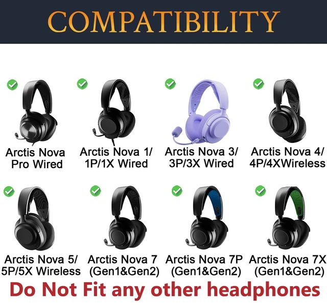 Alt view image 2 of 6 - Mesh Earpads for Arctis Nova Pro Wired, Nova 7/5/4/3/1 - Lavender (Not Fit Nova Pro Wireless), for Arctis Nova Pro Wired, Nova (1/1X/1P/3/3P/3X/4/4P/4X/5/5P/5X/7/7X/7P) Headphones
