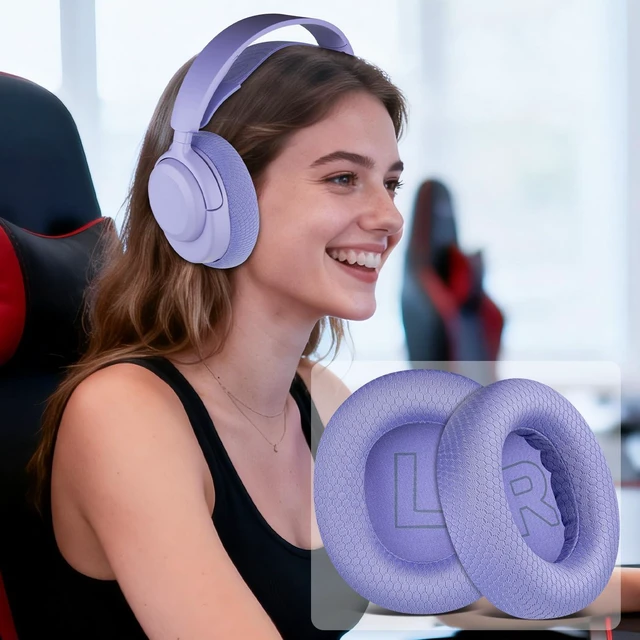 Alt view image 5 of 6 - Mesh Earpads for Arctis Nova Pro Wired, Nova 7/5/4/3/1 - Lavender (Not Fit Nova Pro Wireless), for Arctis Nova Pro Wired, Nova (1/1X/1P/3/3P/3X/4/4P/4X/5/5P/5X/7/7X/7P) Headphones