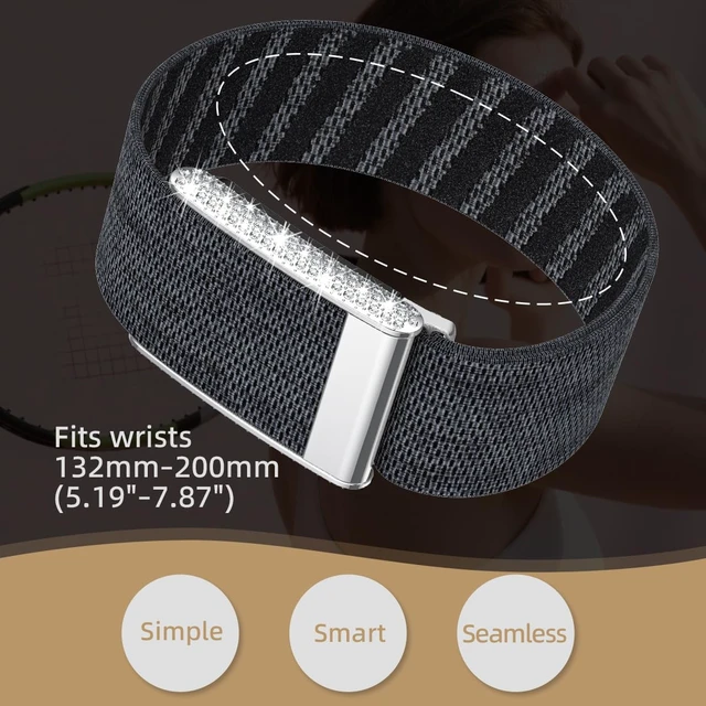 Alt view image 7 of 7 - Diamond Nylon Sport Band Compatible for Whoop 5.0 Bands One Peak Breathable Adjustable Shiny Rhinestone Replacement Wristband Strap for Whoop Band 5.0,NOT Compatible for Life/MG or Whoop 4.0