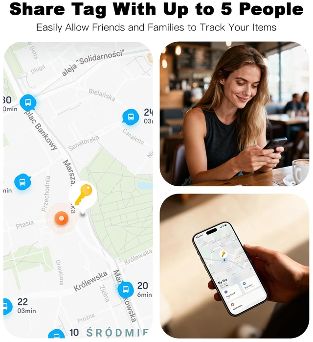 Alt view image 7 of 7 - Smart Tracker Tags, Apple MFi Certified Item Locator for Apple Find My (iOS), Key Wallet Luggage Pet Finder (1Pcs/White) - Included Battery May be Drained