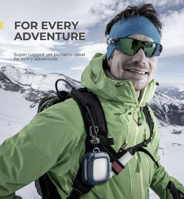 Alt view image 7 of 7 - for SHOKZ OpenFit Air Case with Drop-Proof Lock, Shockproof Rugged Bumper Cases Protective Cover with Carabiner & Keyring & Cleaner Kit Blue