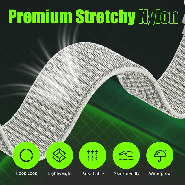Alt view image 5 of 7 - Elastic Nylon Strap Compatible for Garmin Cirqa Smart Band Breathable Sport Replacement Bands with Quick Adjust System for Men Women,Adjustable Wristband Accessories for Gym Running