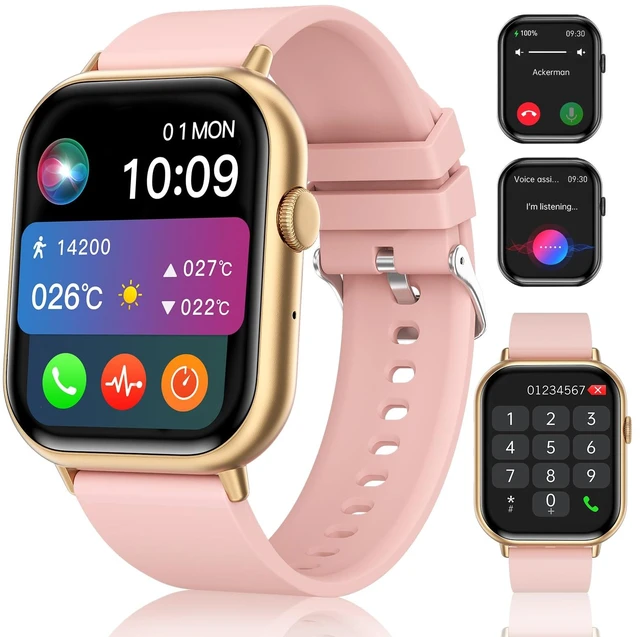 Main image of Smart Watches for Men Women, 2.01" HD Screen Fitness Tracker Watch with Blood Pressure/Heart Rate/Sleep Monitor, Smart Watch for Android iOS Phones, IP67 Waterproof Sport Watch (Pink)