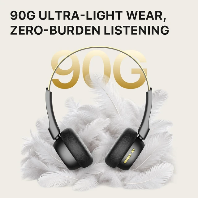 Alt view image 4 of 7 - R1 Retro Wireless Bluetooth Headphones, 60H Playtime, Comfortable Fit 38ms Low Latency, Multipoint Connect, Built-in Mic, App Customize, Multiple Color, Throwback 80s 90s, Daily