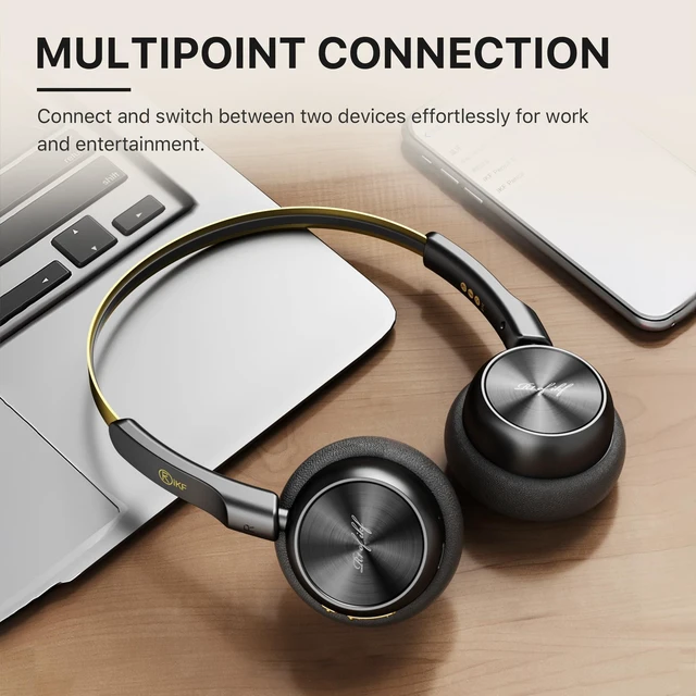 Alt view image 7 of 7 - R1 Retro Wireless Bluetooth Headphones, 60H Playtime, Comfortable Fit 38ms Low Latency, Multipoint Connect, Built-in Mic, App Customize, Multiple Color, Throwback 80s 90s, Daily